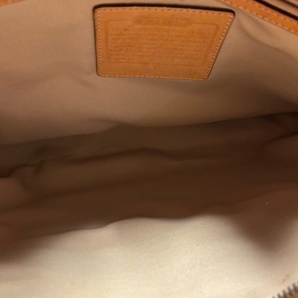 Coach Blue & Grey Signature Canvas Tote w/ Light Brown Trim - Picture 13 of 14